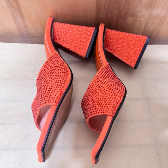 Orange Rhinestone Mules - Picture 5 of 6